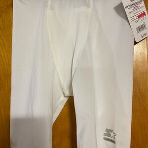 NWT Starter brand boys size Large compression shorts white